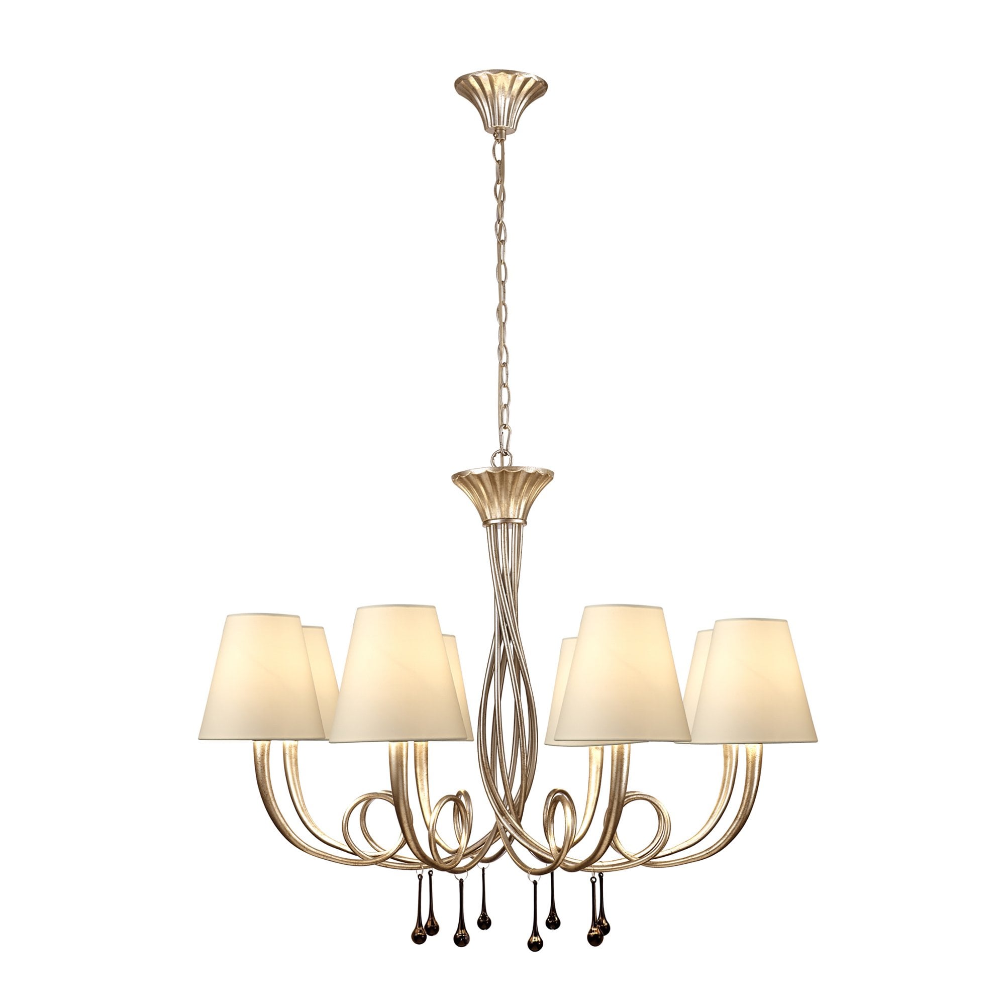 M6207/CS Paola Pendant 95cm Round 8 Light Silver Painting Cream Shades