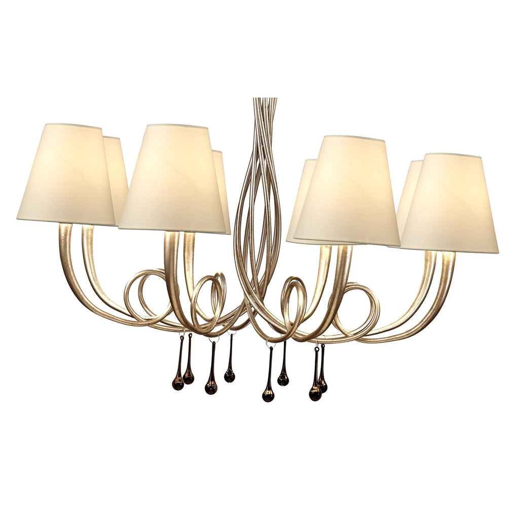 M6207/CS Paola Pendant 95cm Round 8 Light Silver Painting Cream Shades