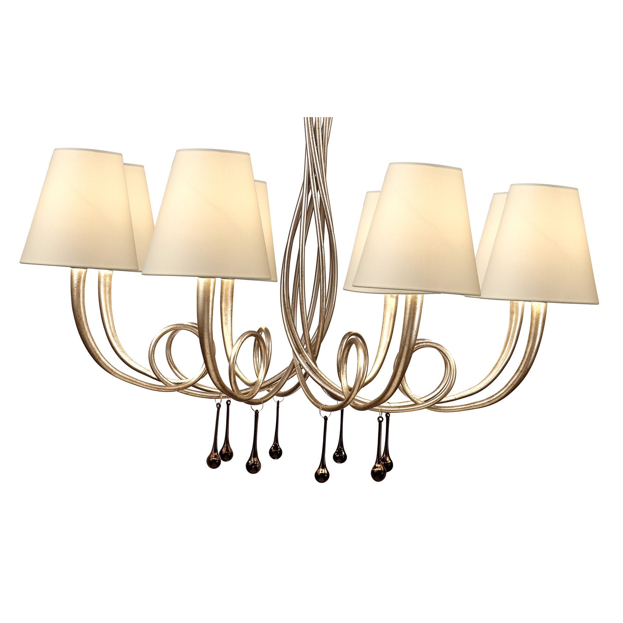 M6207/CS Paola Pendant 95cm Round 8 Light Silver Painting Cream Shades