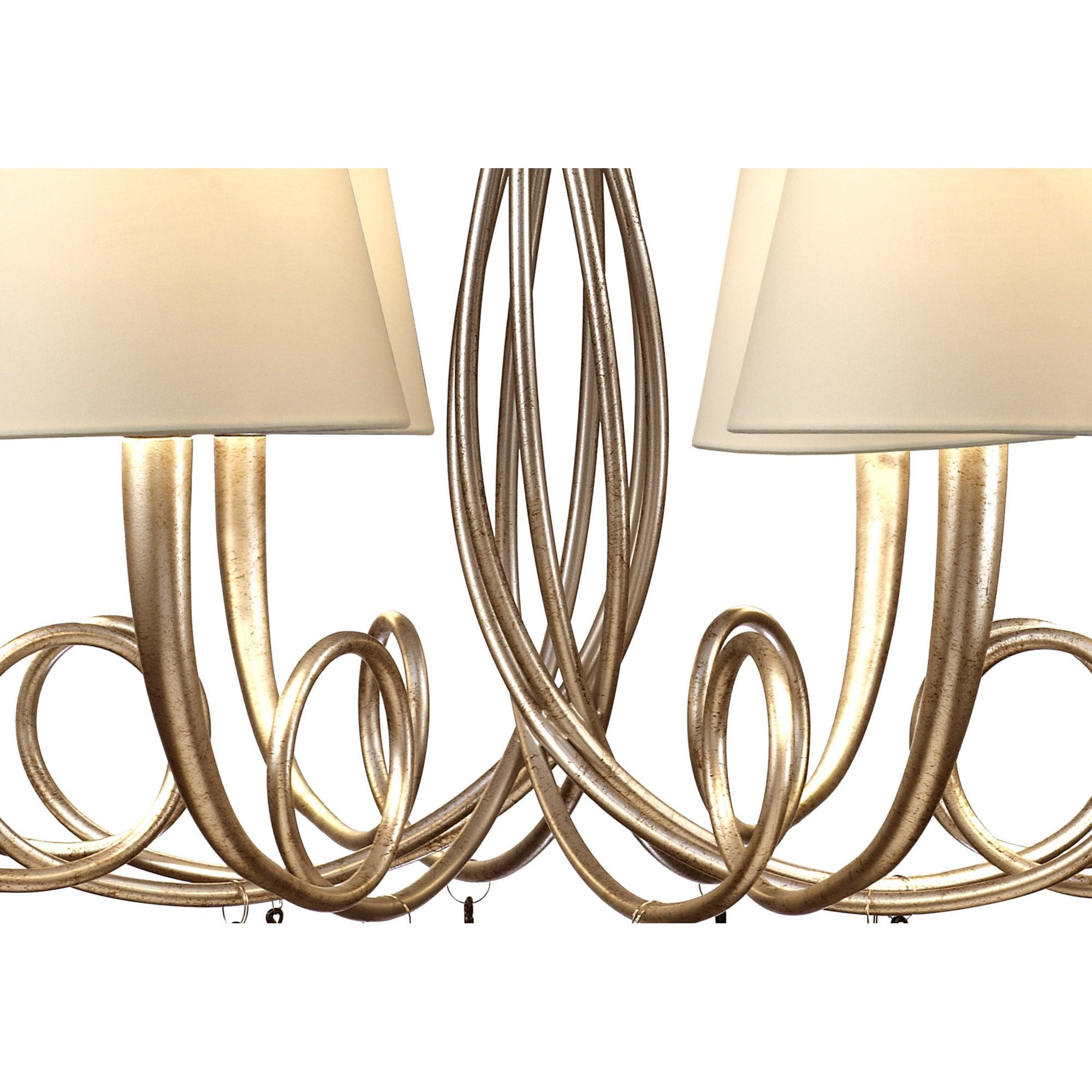 M6207/CS Paola Pendant 95cm Round 8 Light Silver Painting Cream Shades