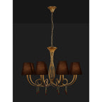 M6205/BS Paola Pendant 95cm Round 8 Light Gold Painting Black Shades