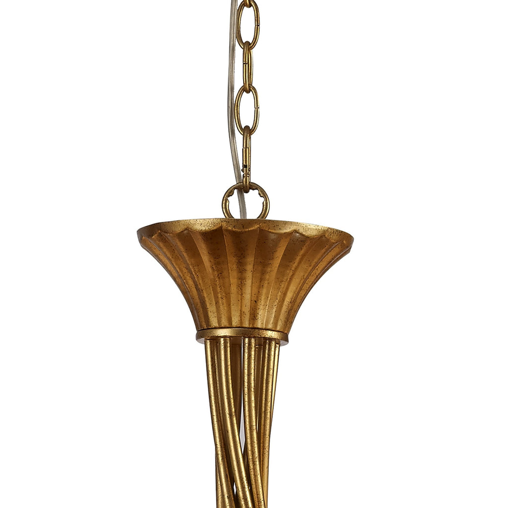 M6205/BS Paola Pendant 95cm Round 8 Light Gold Painting Black Shades