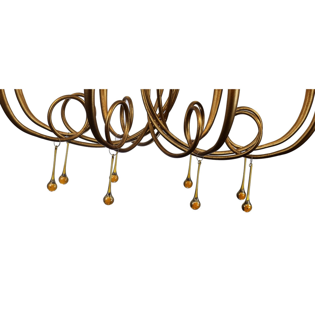 M6205/BS Paola Pendant 95cm Round 8 Light Gold Painting Black Shades