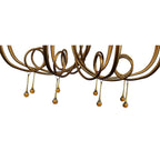 M6205/BS Paola Pendant 95cm Round 8 Light Gold Painting Black Shades