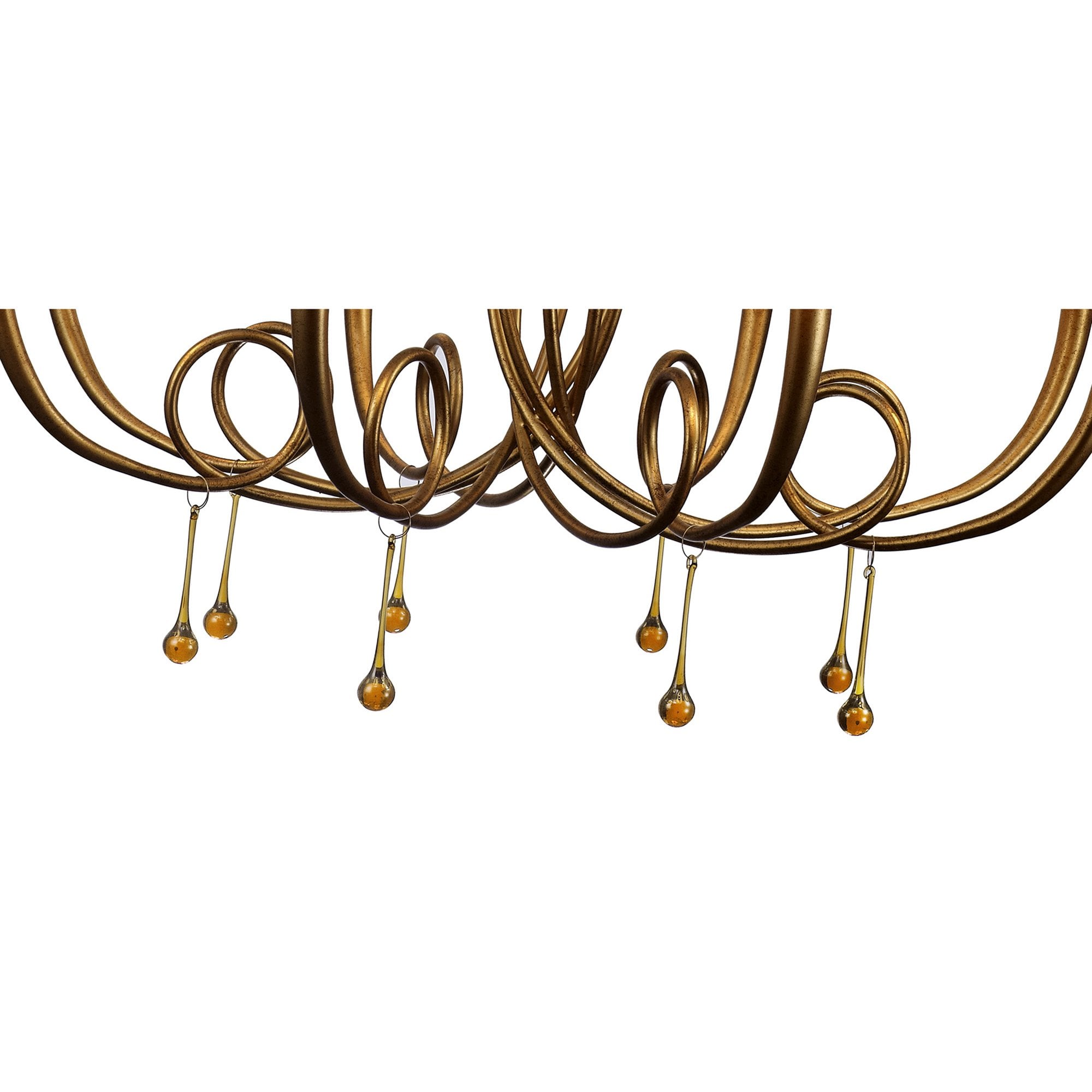 M6205/BS Paola Pendant 95cm Round 8 Light Gold Painting Black Shades