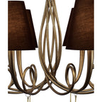 M6205/BS Paola Pendant 95cm Round 8 Light Gold Painting Black Shades