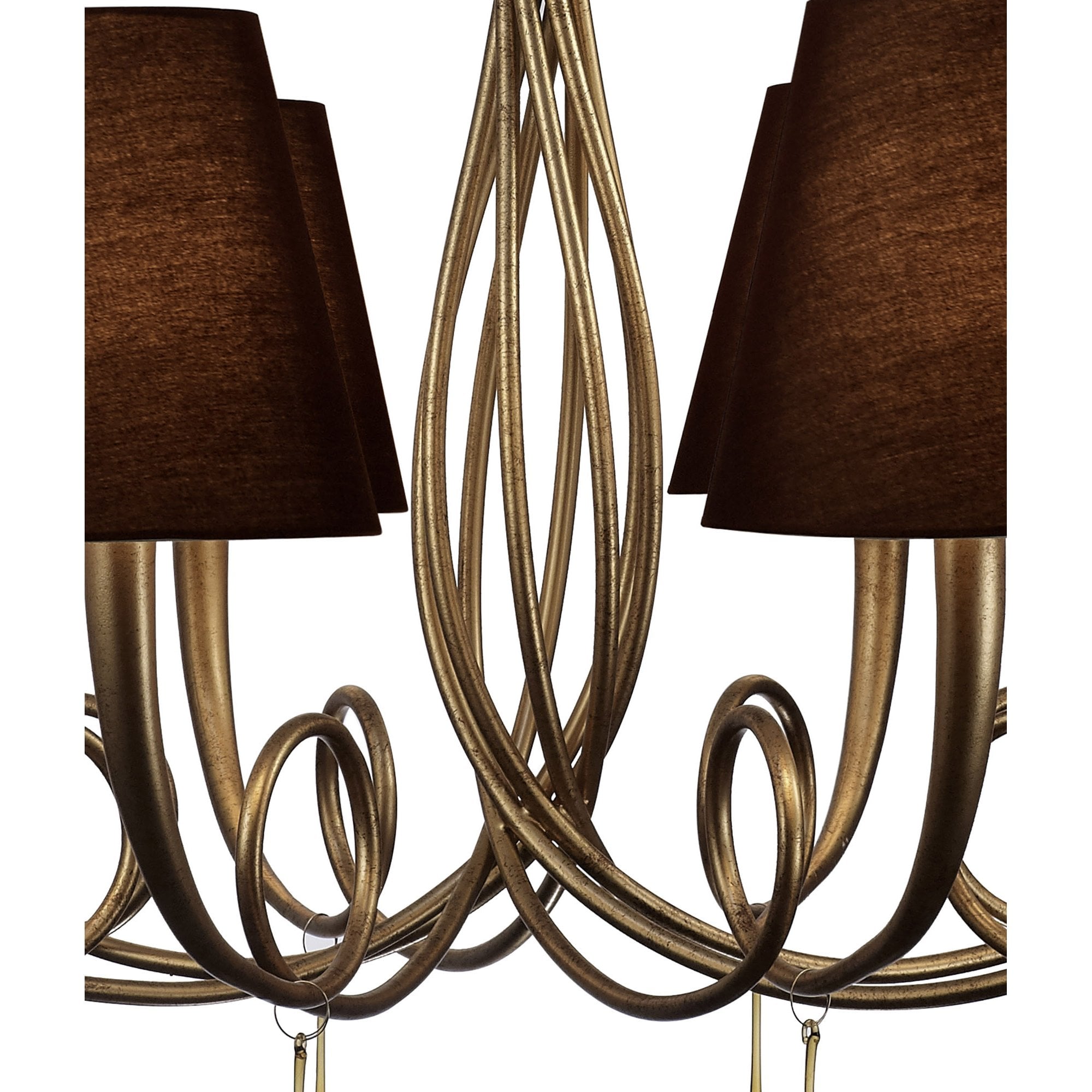 M6205/BS Paola Pendant 95cm Round 8 Light Gold Painting Black Shades