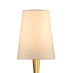 M0548 Paola Wall Lamp 1 Light E14 Gold Painted Cream Shade & Amber Glass Droplets