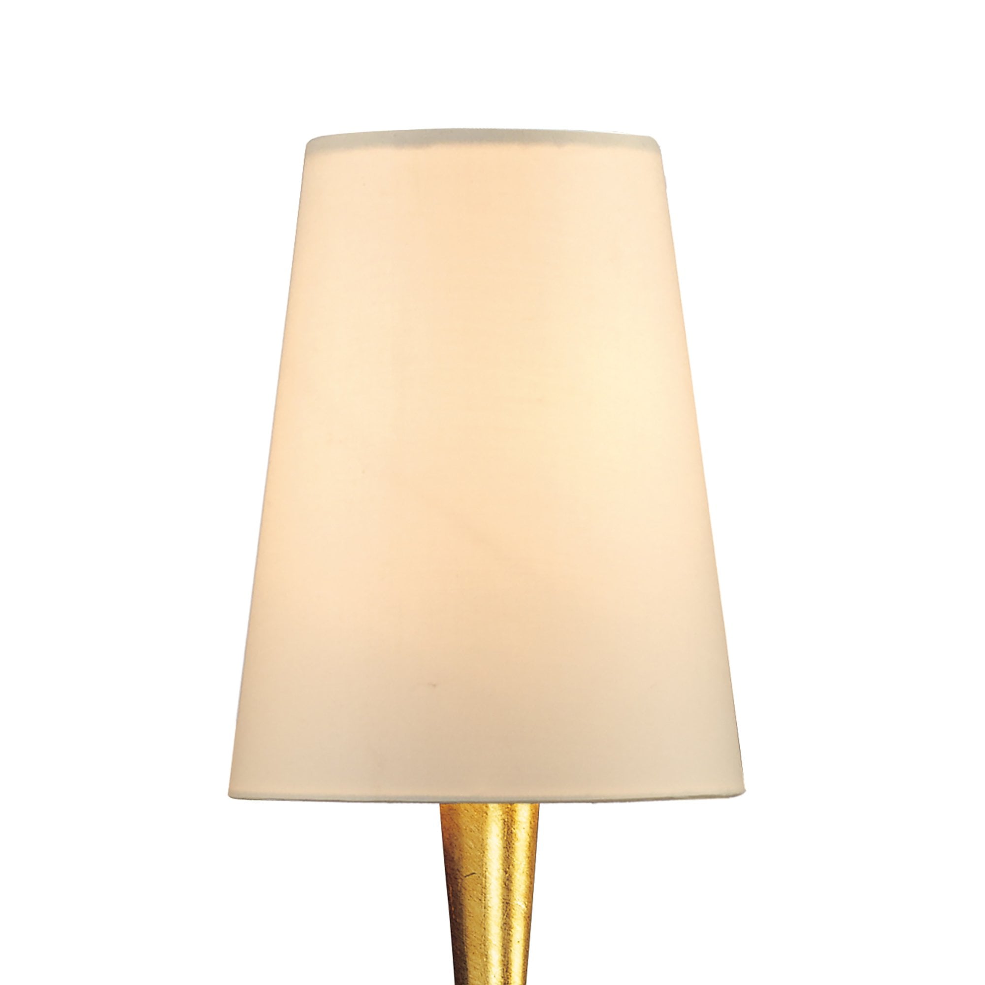 M0548 Paola Wall Lamp 1 Light E14 Gold Painted Cream Shade & Amber Glass Droplets