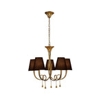 M6206/BS Paola Pendant 70cm Round 5 Light Gold Painting Black Shades