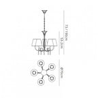 M6206/BS Paola Pendant 70cm Round 5 Light Gold Painting Black Shades