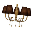 M6206/BS Paola Pendant 70cm Round 5 Light Gold Painting Black Shades
