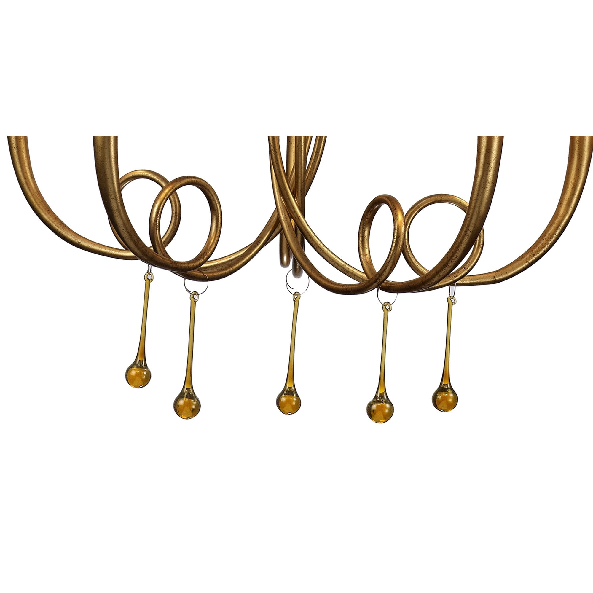 M6206/BS Paola Pendant 70cm Round 5 Light Gold Painting Black Shades