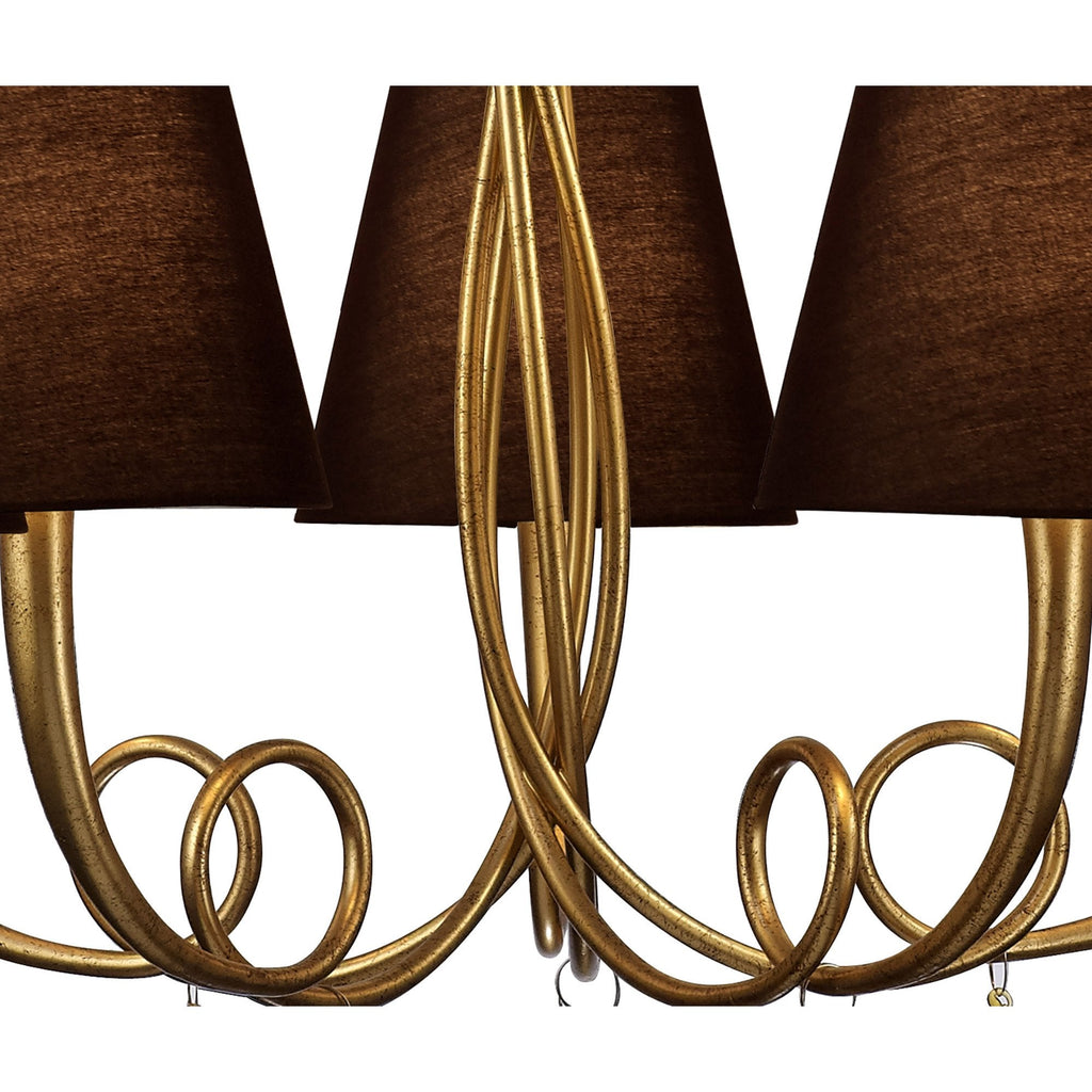 M6206/BS Paola Pendant 70cm Round 5 Light Gold Painting Black Shades