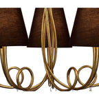 M6206/BS Paola Pendant 70cm Round 5 Light Gold Painting Black Shades