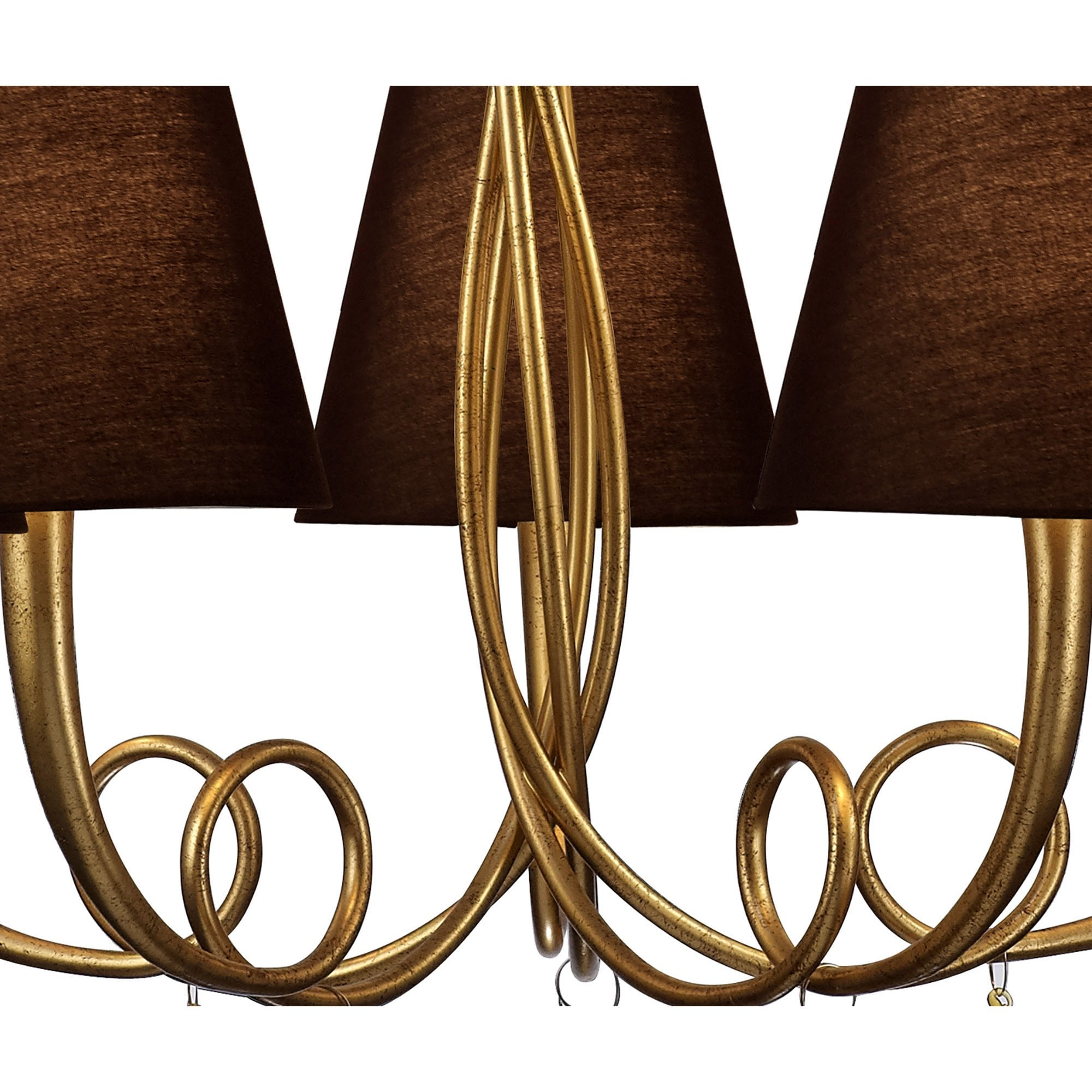 M6206/BS Paola Pendant 70cm Round 5 Light Gold Painting Black Shades