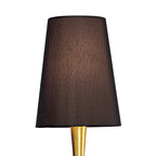 M0548/BS Paola Wall Lamp 1 Light E14 Gold Painted Black Shade & Amber Glass Droplets