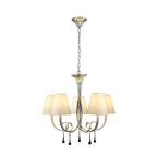 M6208/CS Paola Pendant 70cm Round 5 Light Silver Painting Cream Shades