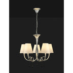 M6208/CS Paola Pendant 70cm Round 5 Light Silver Painting Cream Shades