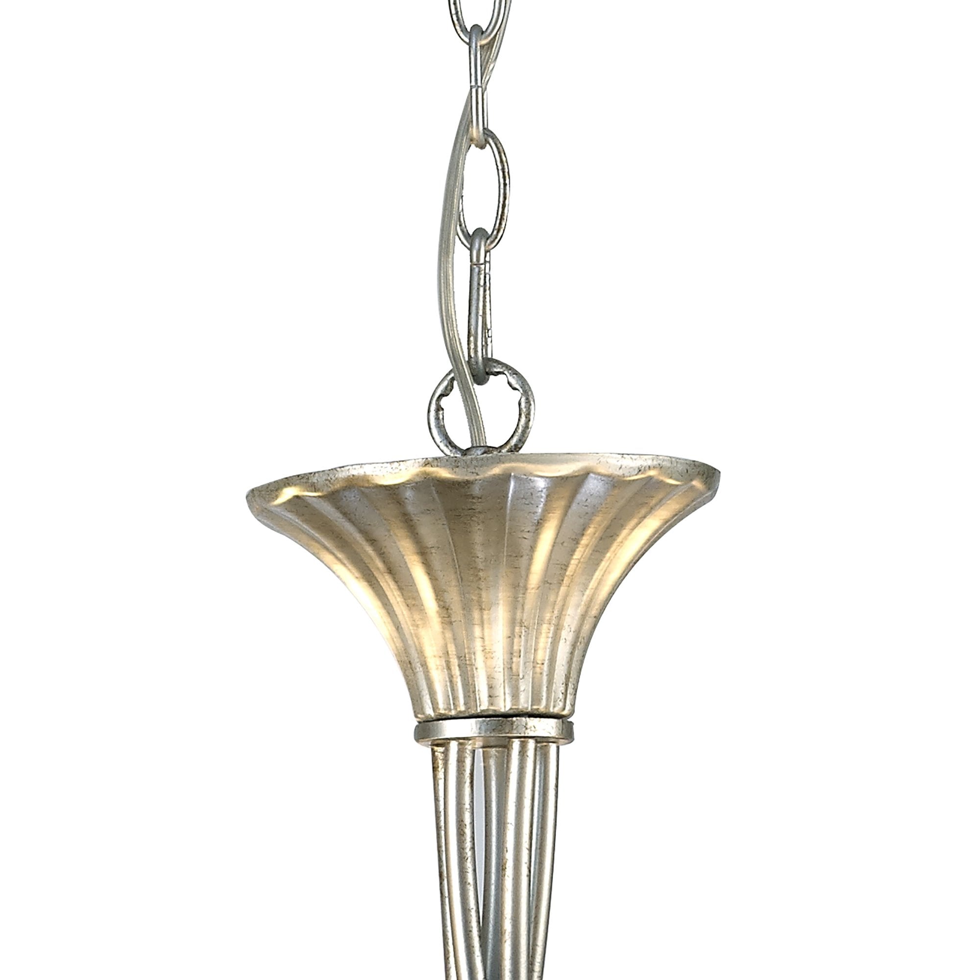 M6208/CS Paola Pendant 70cm Round 5 Light Silver Painting Cream Shades