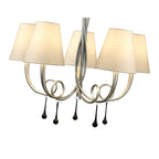 M6208/CS Paola Pendant 70cm Round 5 Light Silver Painting Cream Shades