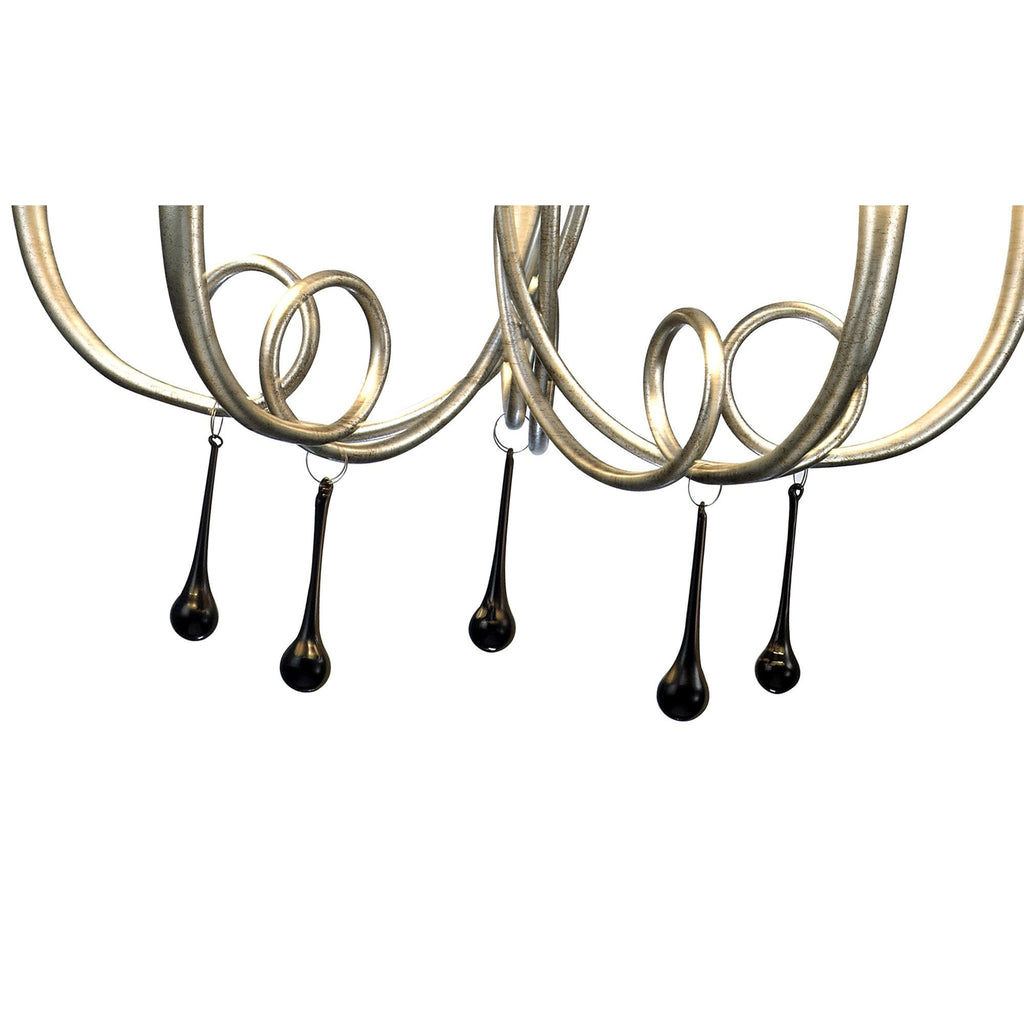 M6208/CS Paola Pendant 70cm Round 5 Light Silver Painting Cream Shades