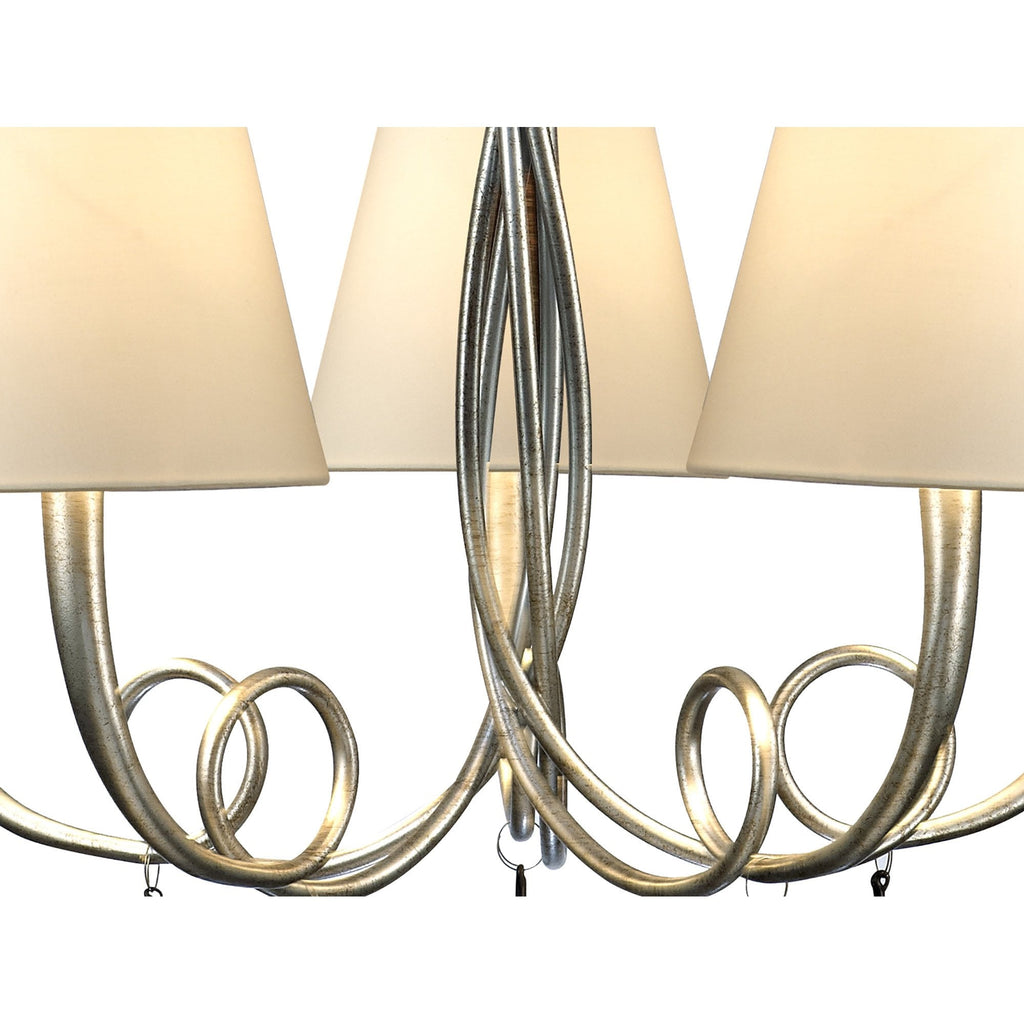 M6208/CS Paola Pendant 70cm Round 5 Light Silver Painting Cream Shades