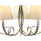 M6208/CS Paola Pendant 70cm Round 5 Light Silver Painting Cream Shades