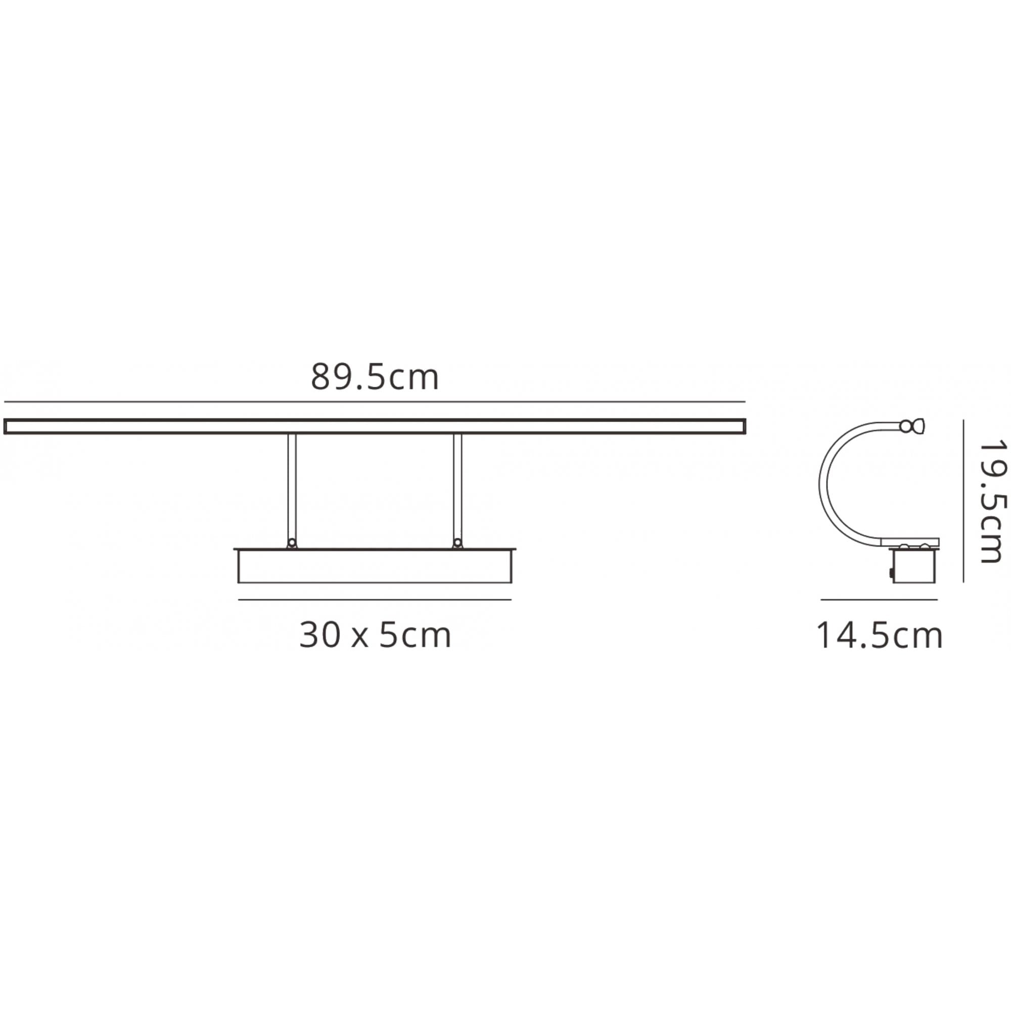 M6384 Paracuru Wall Lamp/Picture Light 18W Polished Chrome
