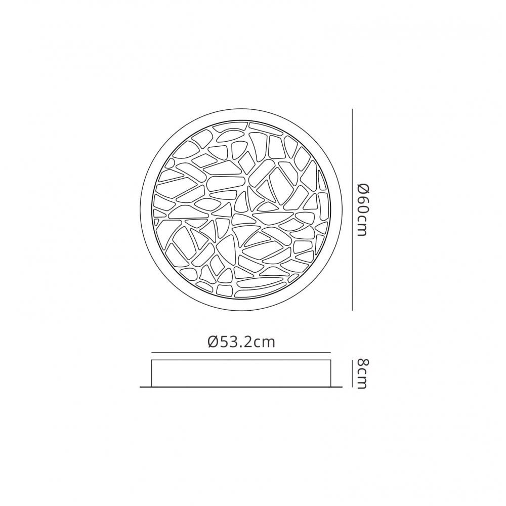 M5512 Petaca Flush 60cm Round 47W LED Matt White / Acrylic
