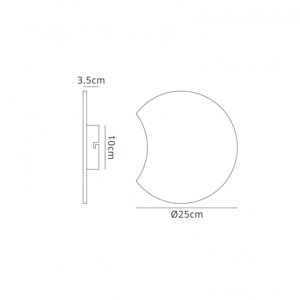 M5511 Petaca Wall Lamp 25cm Round 8W LED Matt White/Acrylic