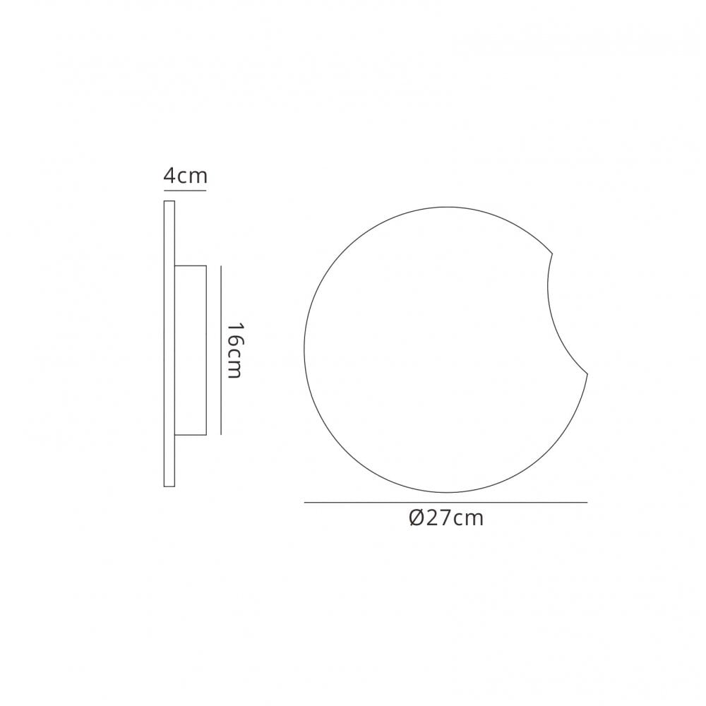 M6043 Petaca Wall Lamp 27cm Round 16W LED Matt White / Acrylic