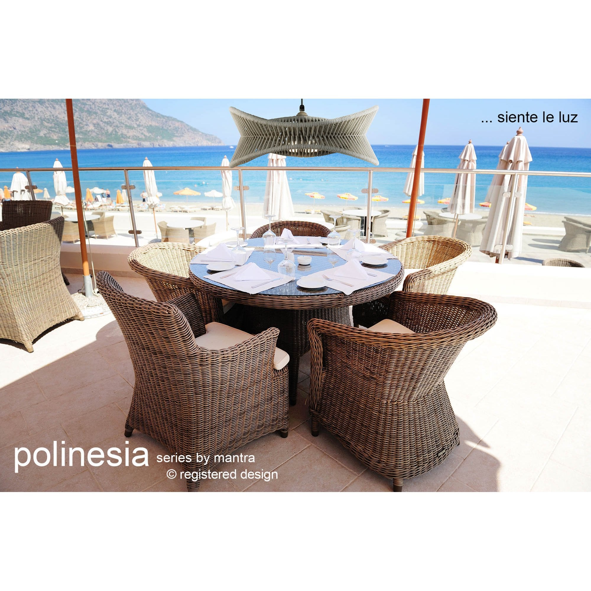 M7135 Polinesia Outdoor 19cm Table Lamp 2W LED Beige Oscu