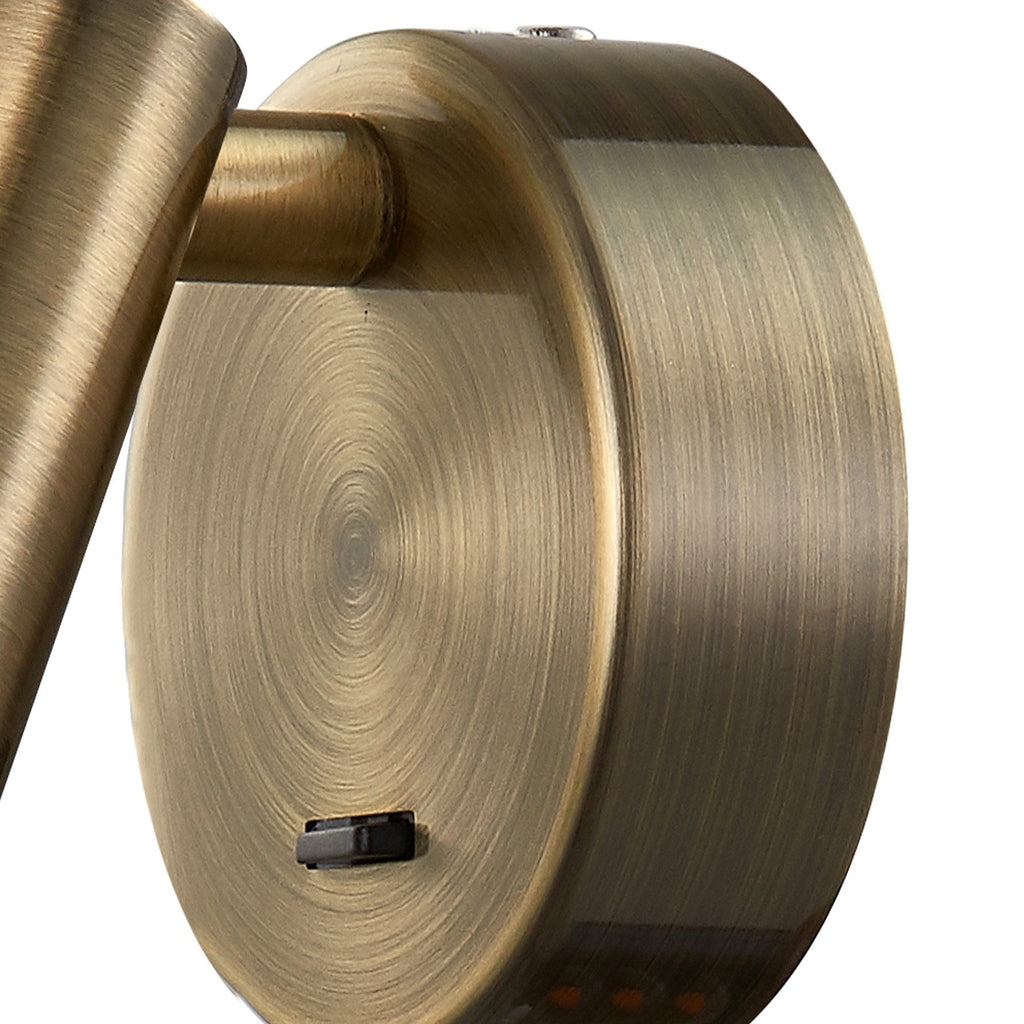 M6077 Prea Wall/Reading Light 3W LED Switched Antique Brass