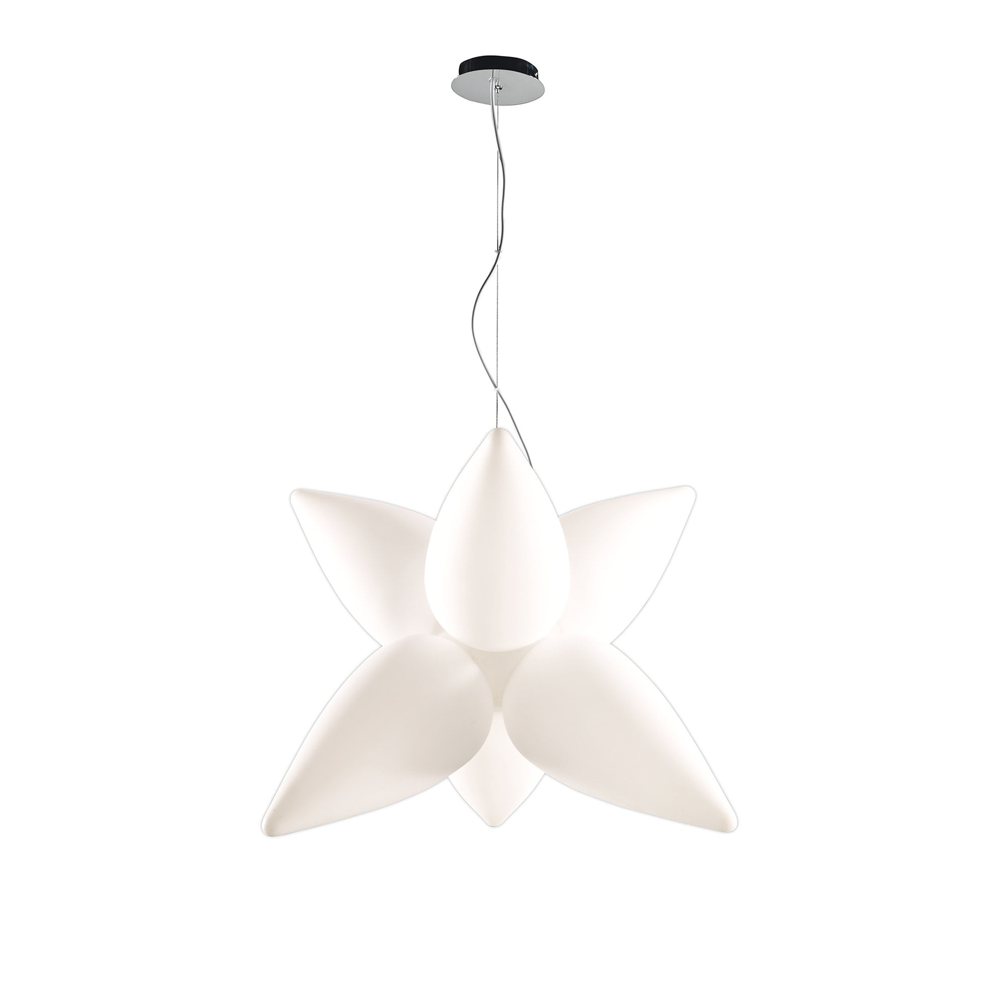 M1492 Palma Pendant 6 Light E27 Outdoor Matt White/Opal White