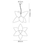 M1492 Palma Pendant 6 Light E27 Outdoor Matt White/Opal White
