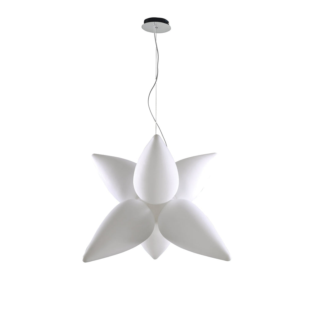 M1492 Palma Pendant 6 Light E27 Outdoor Matt White/Opal White