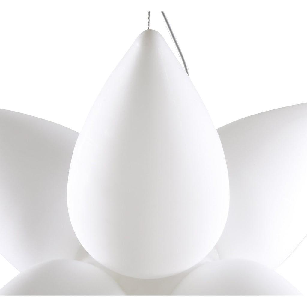 M1492 Palma Pendant 6 Light E27 Outdoor Matt White/Opal White