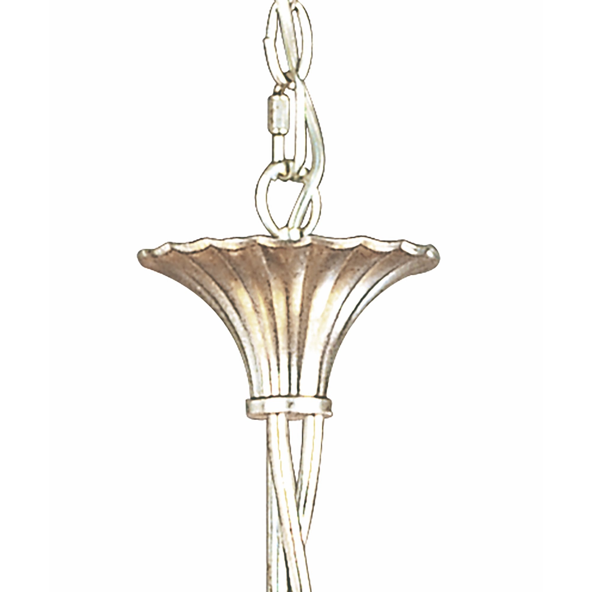 M0530/CS Paola Pendant 3 Arm 6 Light E14 Silver Painted Cream Shades & Black Glass Droplets