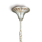 M0530 Paola Pendant 3 Arm 6 Light E14 Silver Painted Black Shades & Black Glass Droplets