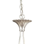 M0531/CS Paola Linear Pendant 2 Arm 6 Light E14 Silver Painted Cream Shades & Black Glass Droplets