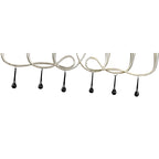 M0531/CS Paola Linear Pendant 2 Arm 6 Light E14 Silver Painted Cream Shades & Black Glass Droplets