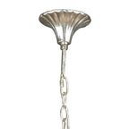 M0531 Paola Linear Pendant 2 Arm 6 Light E14 Silver Painted Black Shades & Black Glass Droplets