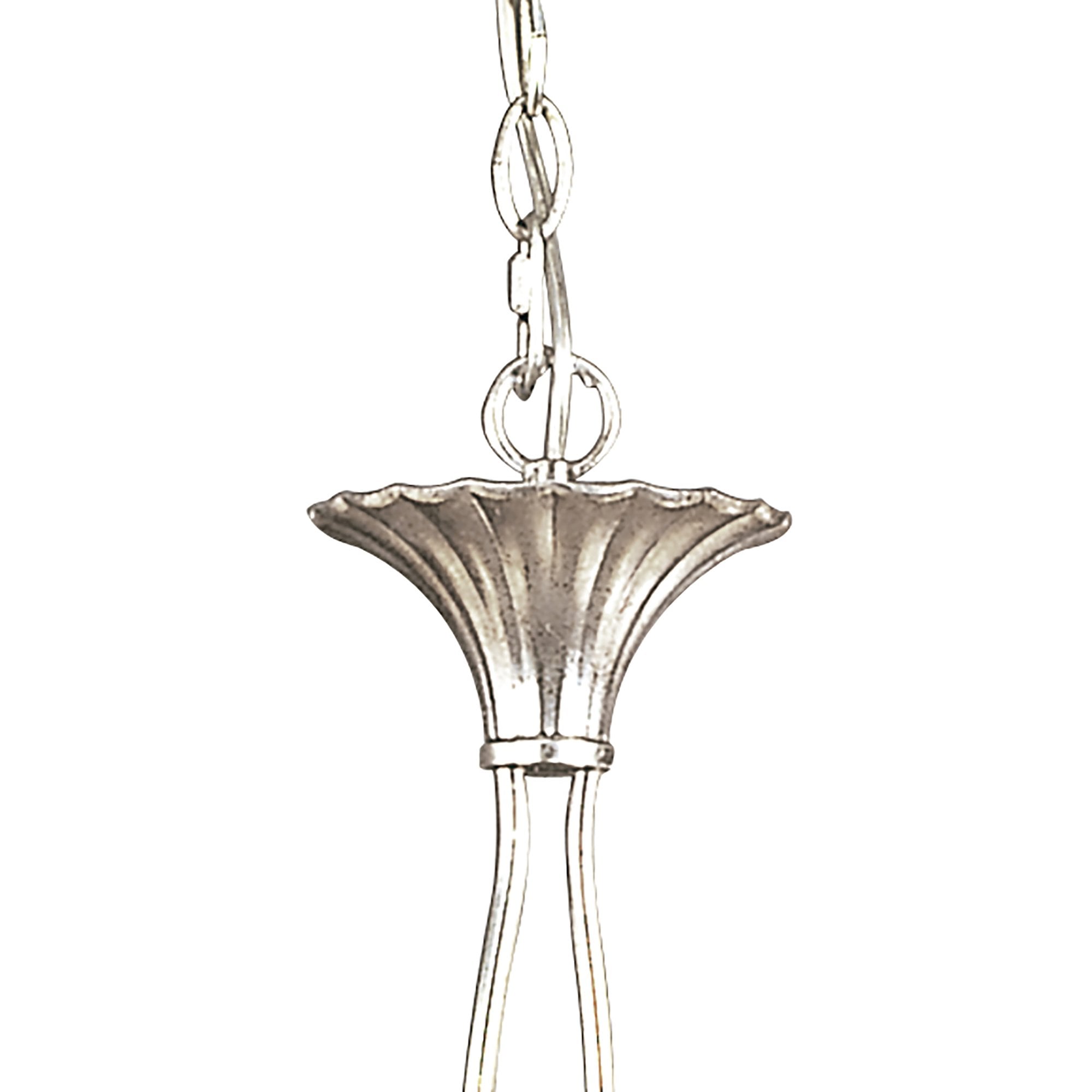 M0531 Paola Linear Pendant 2 Arm 6 Light E14 Silver Painted Black Shades & Black Glass Droplets