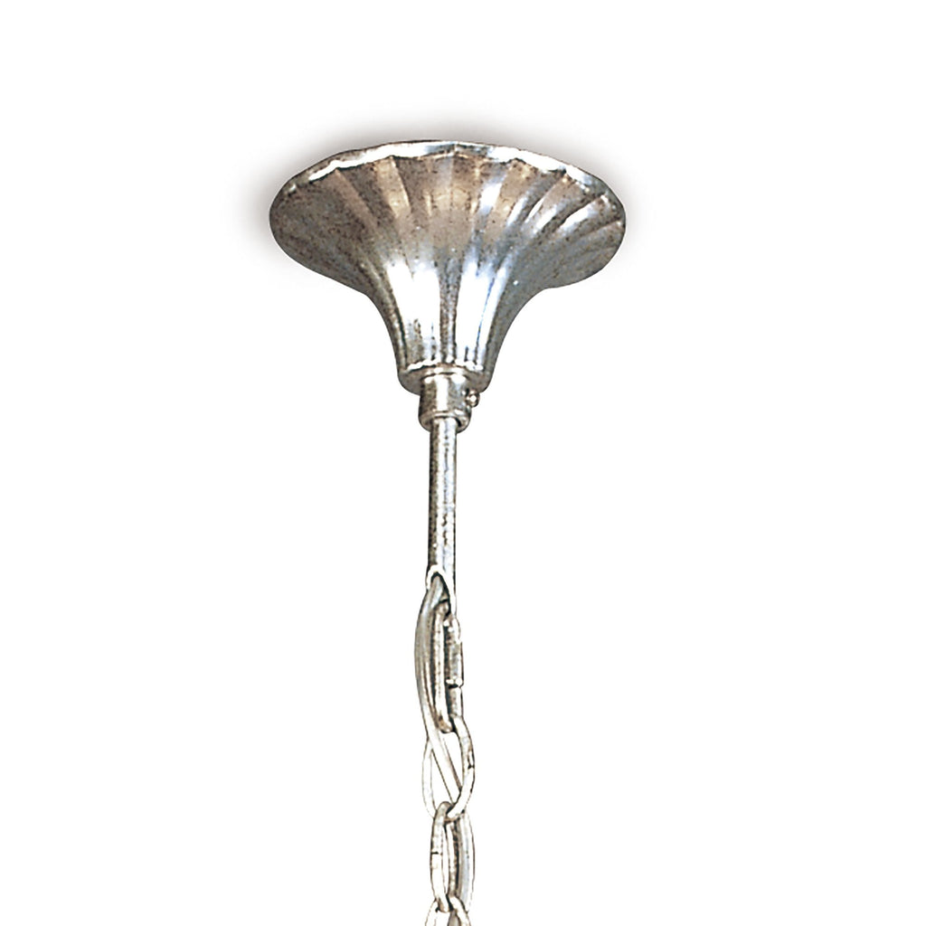 M0532 Paola Pendant 3 Light E14 Silver Painted Black Shades & Black Glass Droplets