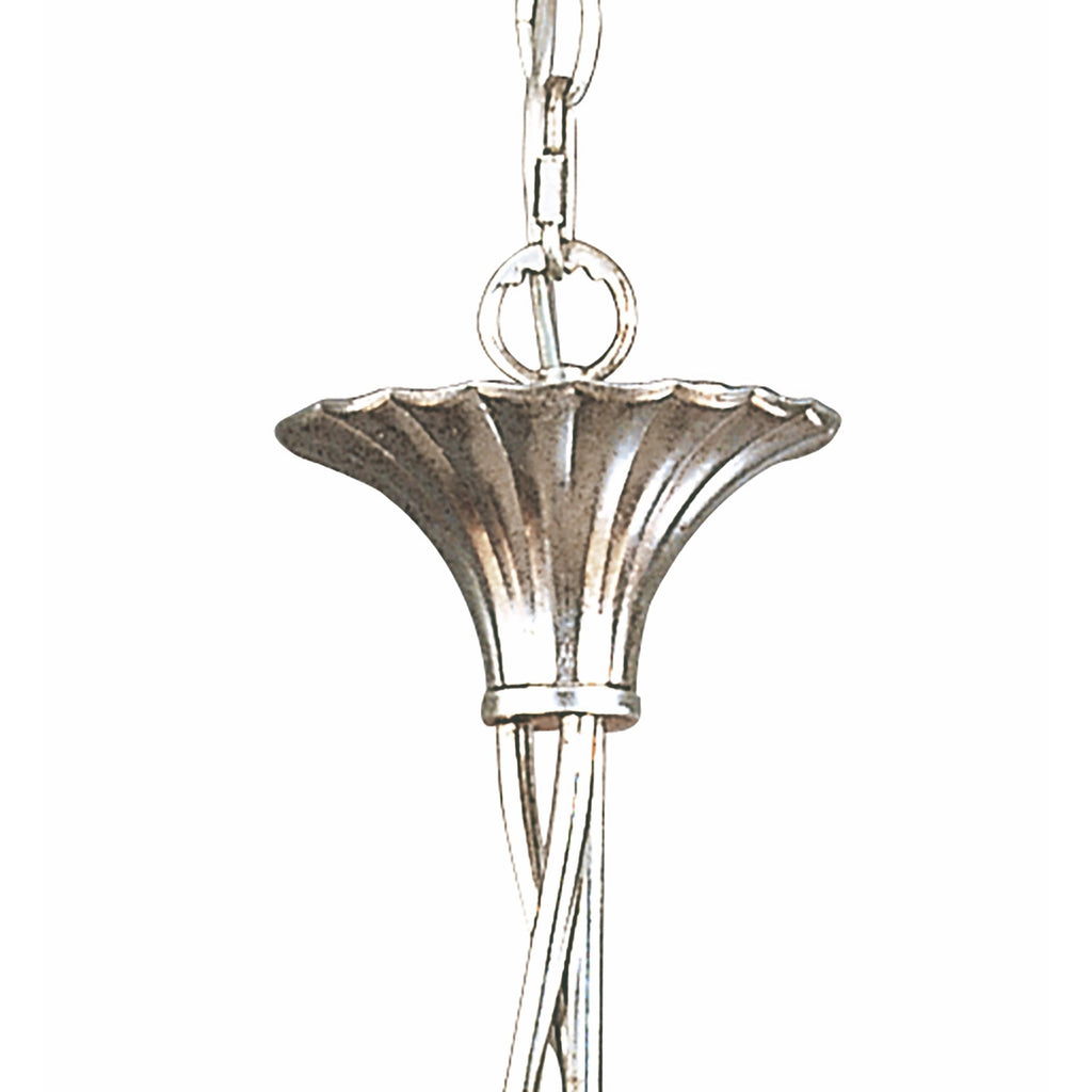 M0532 Paola Pendant 3 Light E14 Silver Painted Black Shades & Black Glass Droplets
