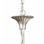 M0532 Paola Pendant 3 Light E14 Silver Painted Black Shades & Black Glass Droplets