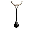 M0532 Paola Pendant 3 Light E14 Silver Painted Black Shades & Black Glass Droplets
