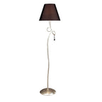 M0533 Paola Floor Lamp 1 Light E27 Silver Painted Black Shade & Black Glass Droplets