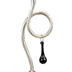 M0535/CS Paola Table Lamp 1 Light E14 Silver Painted Cream Shade & Black Glass Droplets